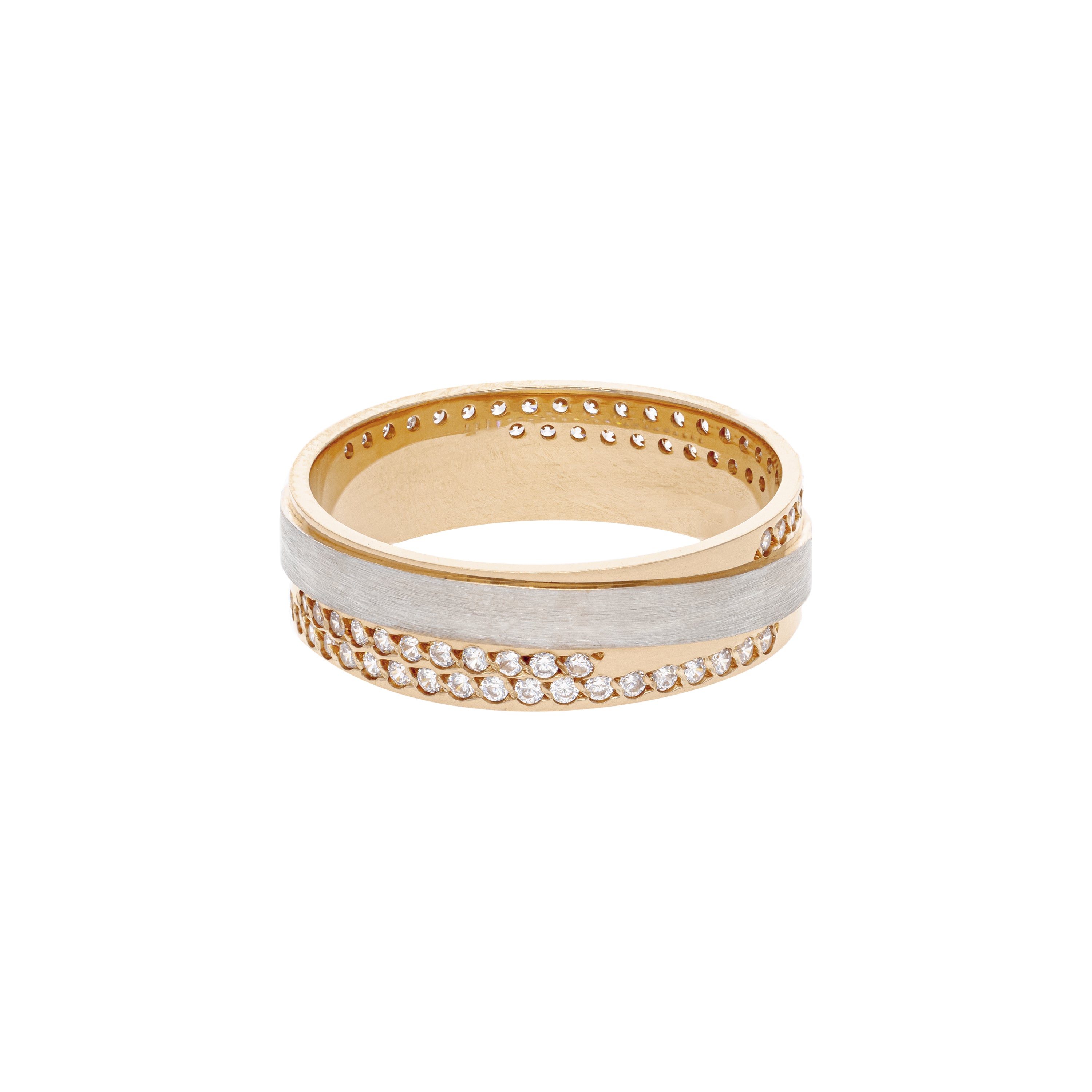 Argolla Matrimonial Combinada con Zirconias