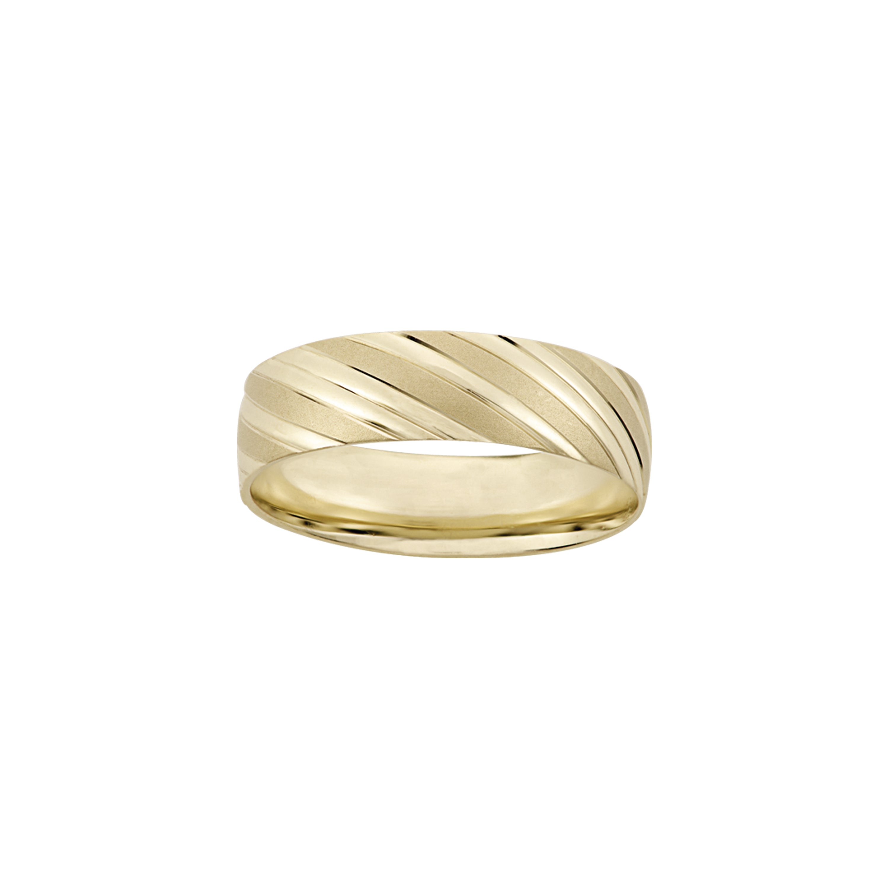 Argolla Oro Amarillo Diseño Diagonal 14k 6mm